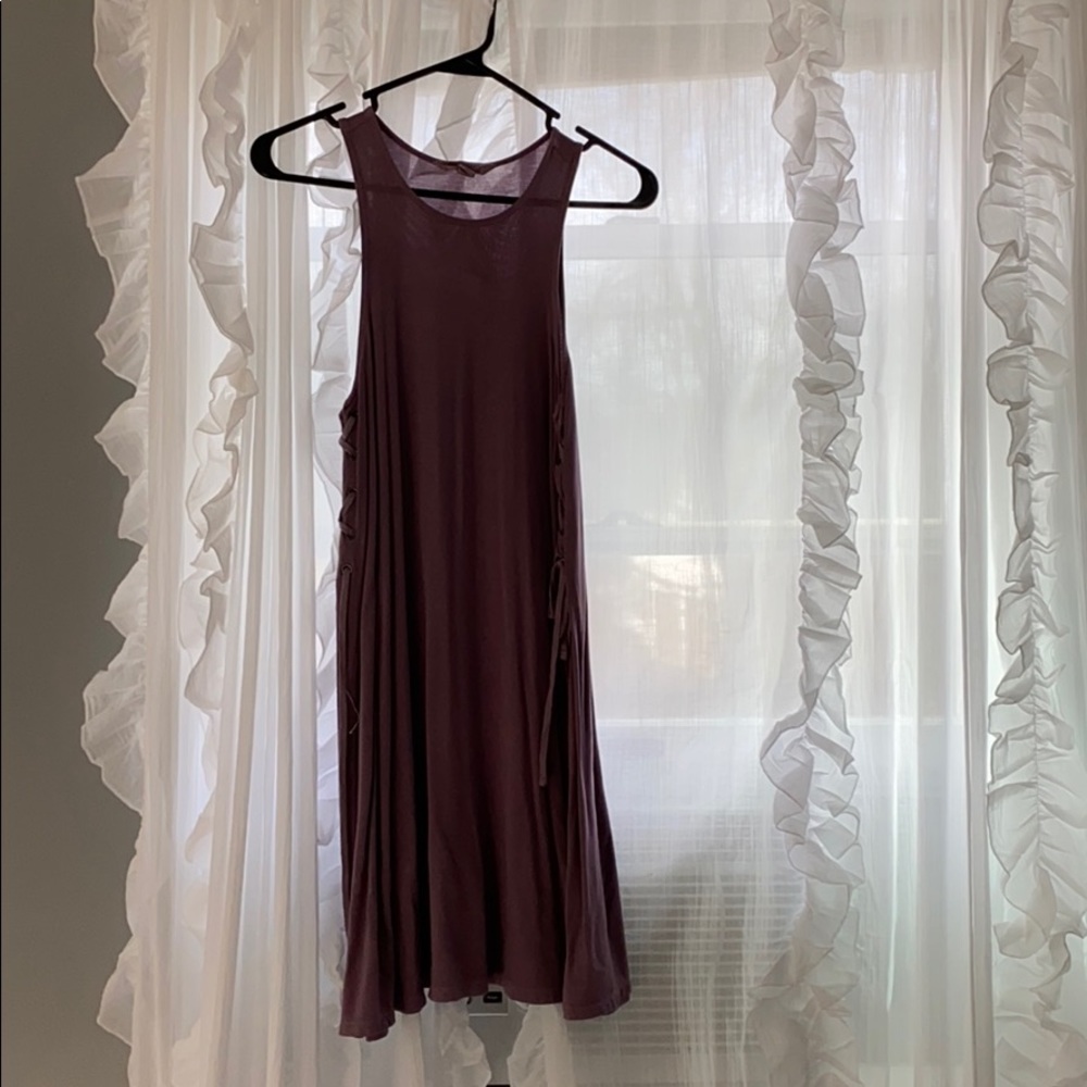 Mauve midi purple flowy dress